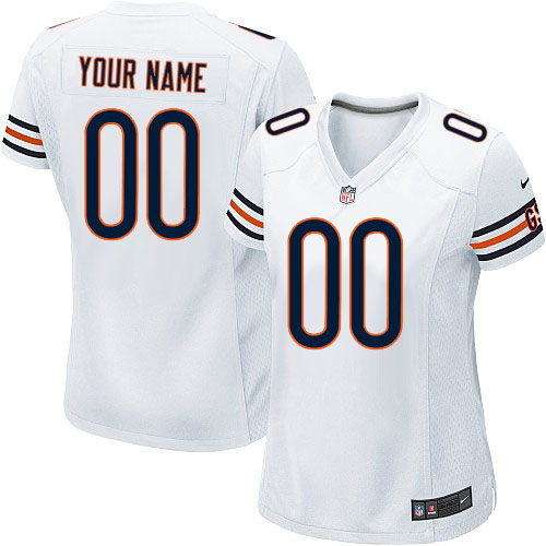 Women's Elite Nike Jersey White Road - Customized NFL Chicago Bears